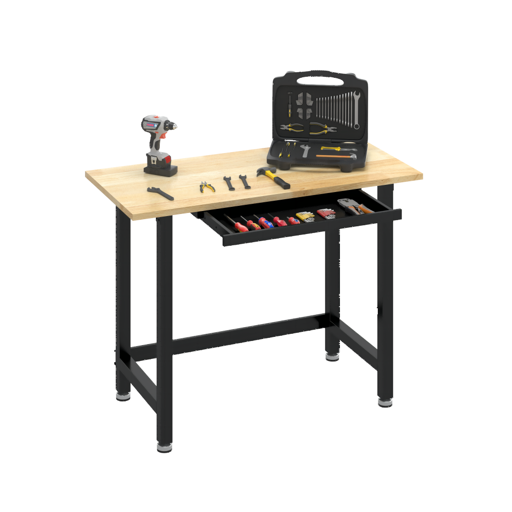 Heavy-Duty Industrial Packing Table – 48" × 24", Integrated Drawer_4Dock